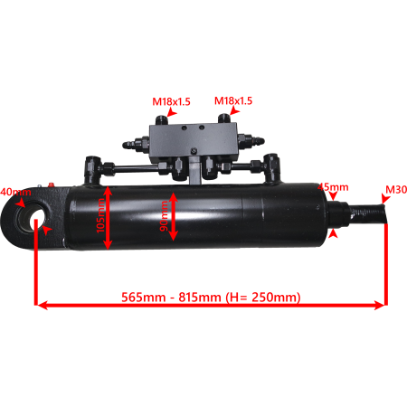 SIŁOWNIK HYDRAULICZNY TŁOK SMT2ST 90x45 SKOK 250 SIŁOWNIK HYDRAULICZNY TŁOK SMT2ST 90x45 SKOK 250